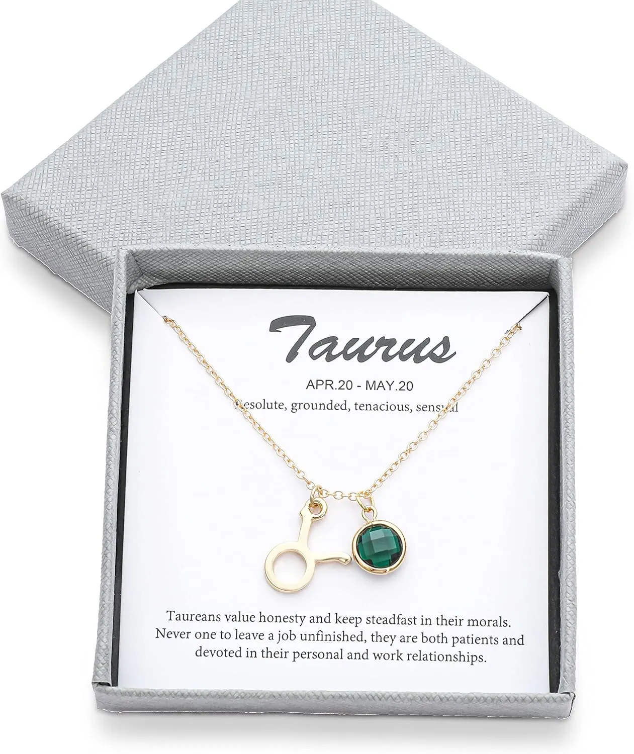 14k Gold Plated Zodiac Birthstone Crystal Pendant Necklace, Horoscope Sign Charm Necklace for Women Birthday Gift