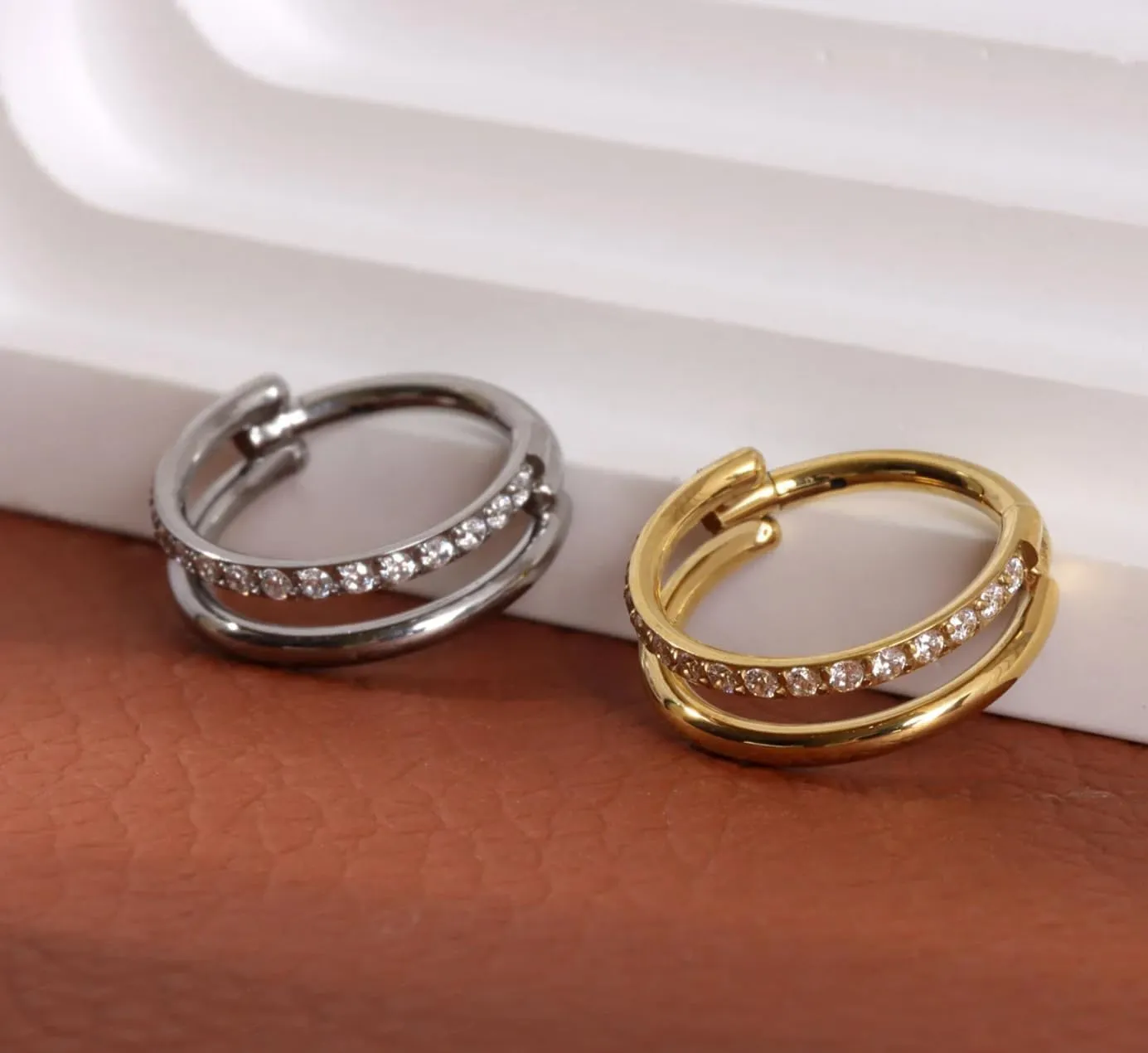 16G Septum Ring Hinged Septum Clicker Nose Ring Septum Piercing Jewelry