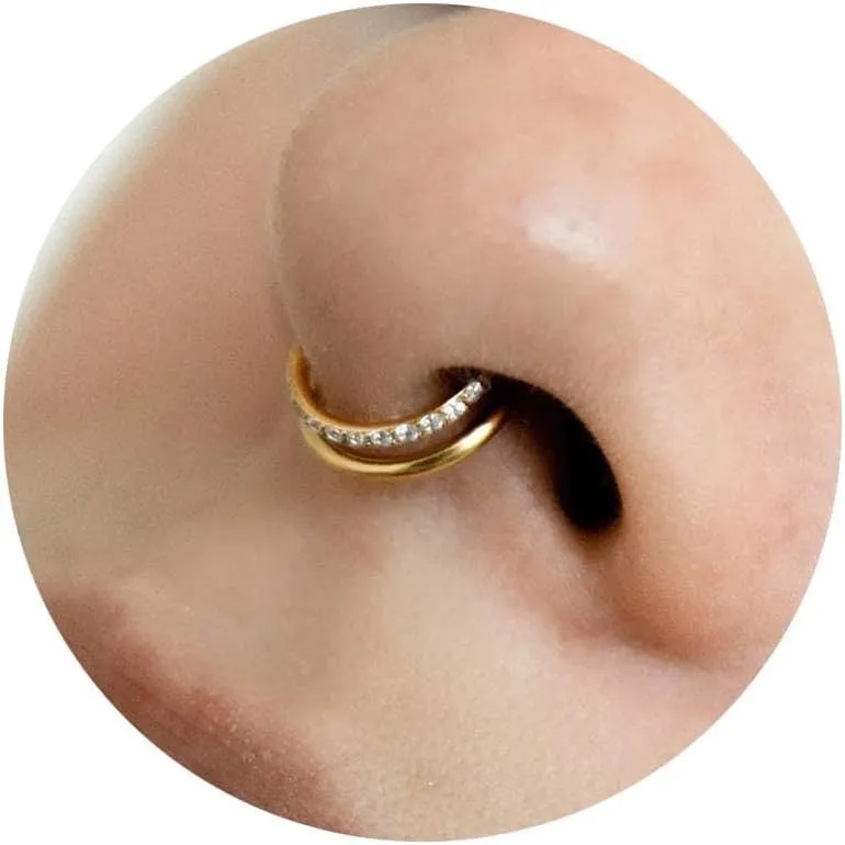 16G Septum Ring Hinged Septum Clicker Nose Ring Septum Piercing Jewelry