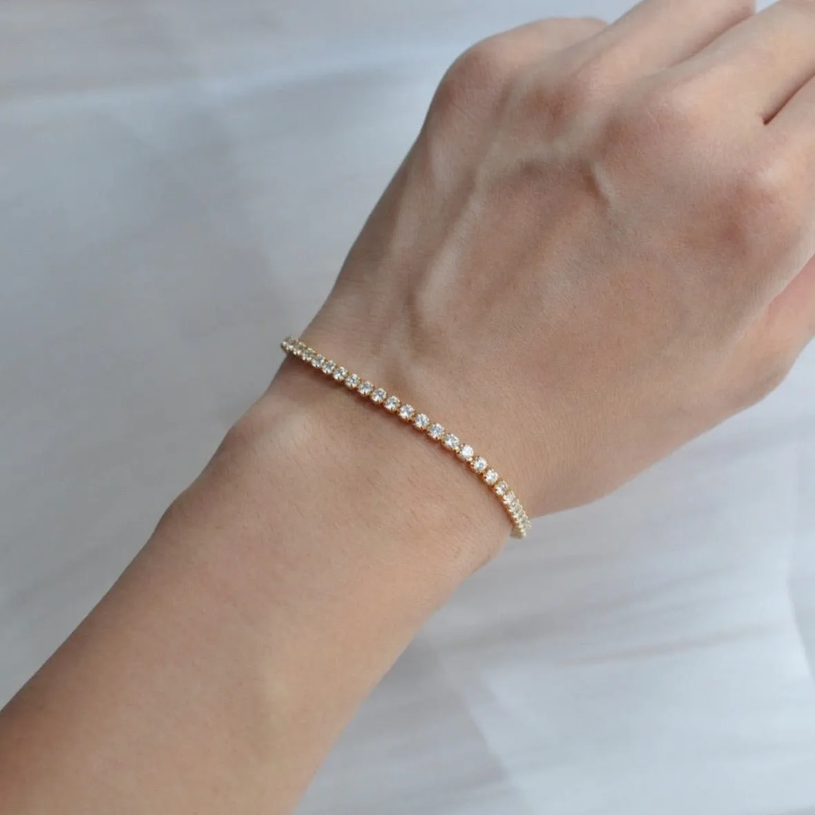 17cm (6.7") 2.5mm Width Crystal Tennis Bracelet