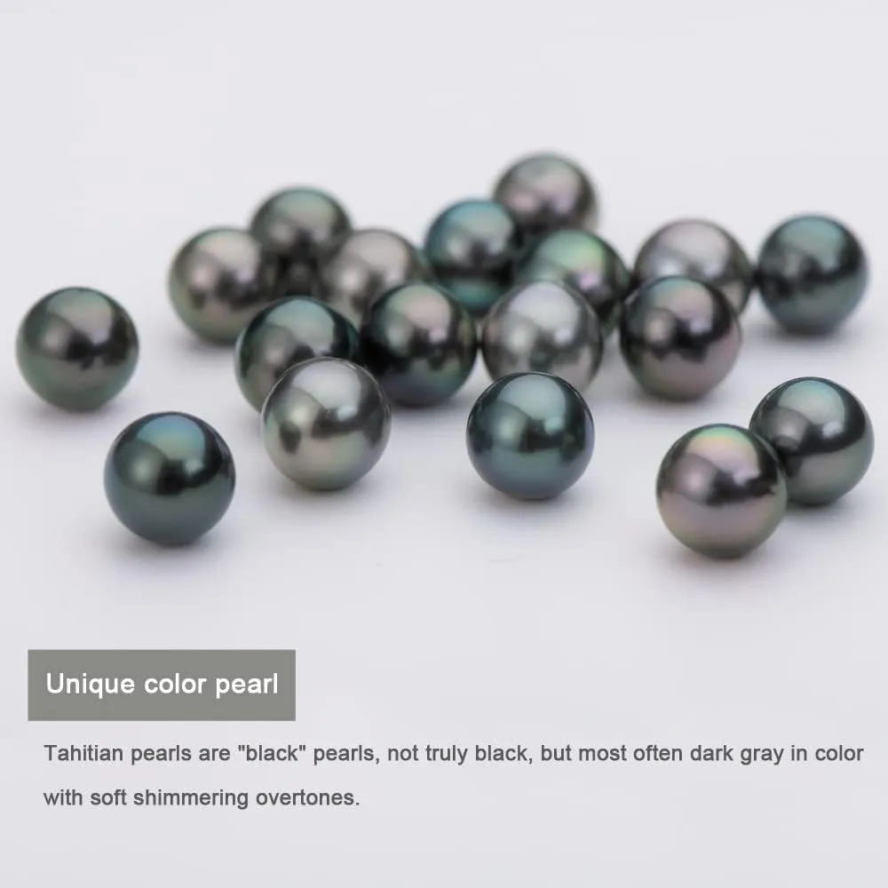 18K Gold Black Pearl Stud Earrings for Women, Genuine Tahitian Cultured Pearl Jewelry Gifts for Her 8-9/9-10/10-11mm