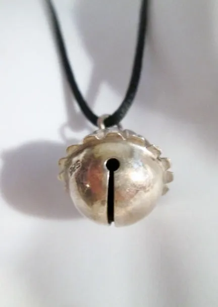 26" MMA Signed STERLING SILVER BELL Pendant NECKLACE Charm Delicate Ringing Music