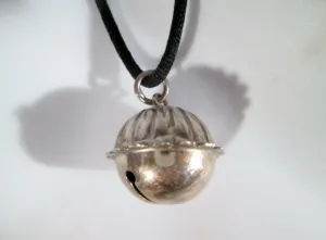 26" MMA Signed STERLING SILVER BELL Pendant NECKLACE Charm Delicate Ringing Music