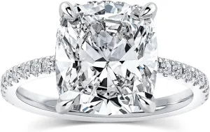 4CT Cushion Cut Promise Ring for Women,White/Yellow Stone Ring,925 Sterling Silver 18K Yellow/White/Rose Gold Plated Engagement Ring