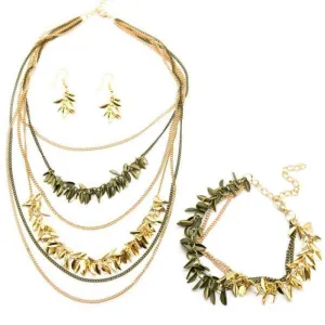 A Craving for Chaos Gold/Brass SET (Necklace, Earrings and Bracelet)