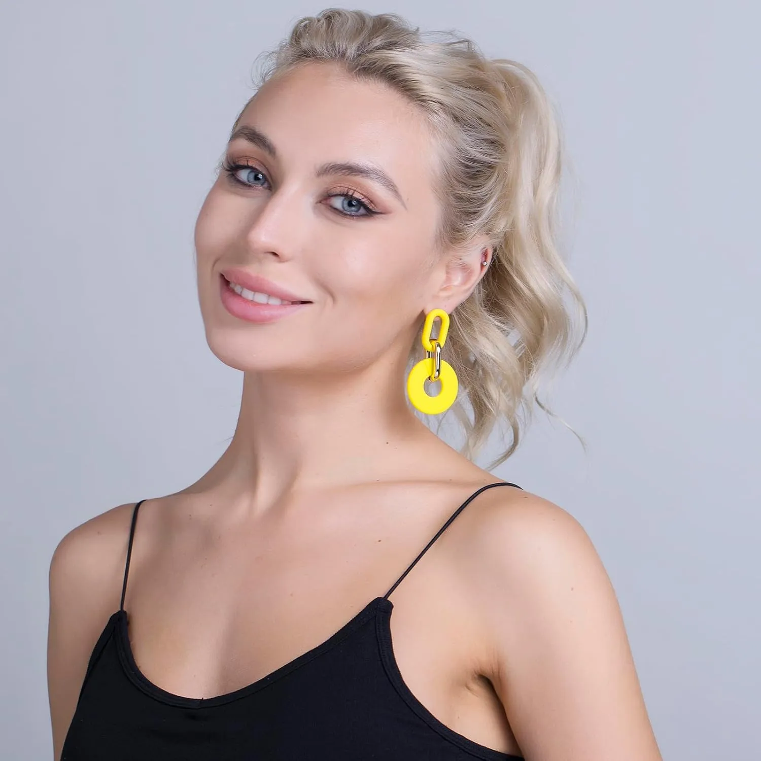 Acrylic Rectangle Earrings, Fashion Acrylic Square/Oval/Hoop Statement Drop Earrings for Women