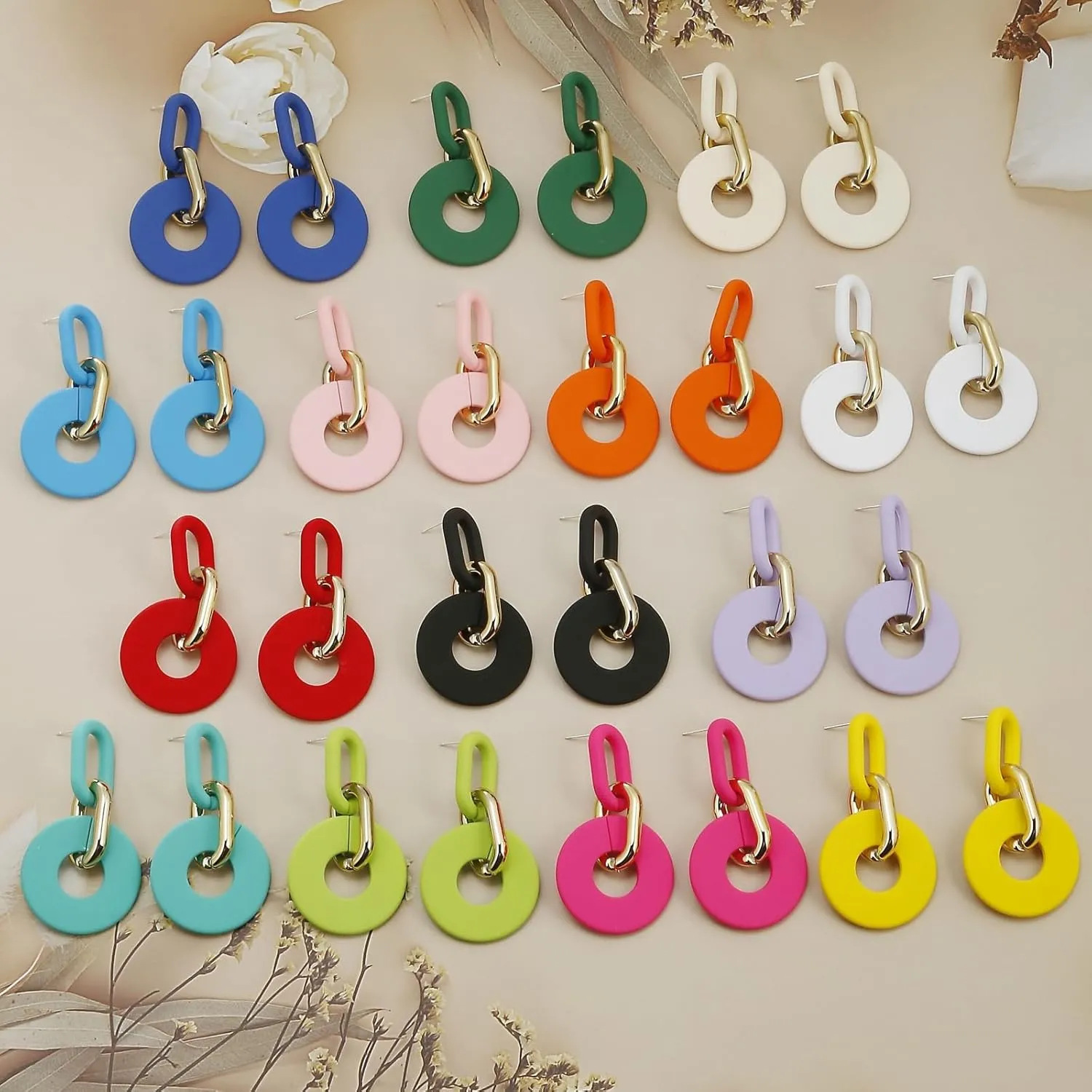 Acrylic Rectangle Earrings, Fashion Acrylic Square/Oval/Hoop Statement Drop Earrings for Women