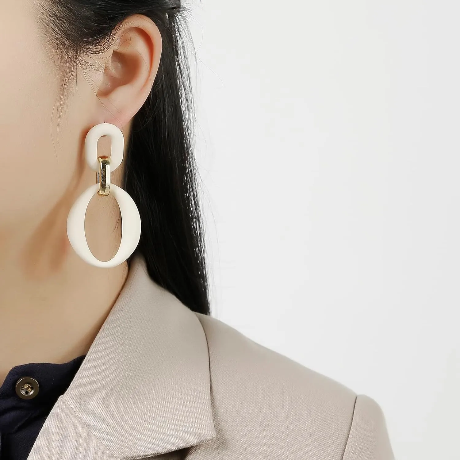 Acrylic Rectangle Earrings, Fashion Acrylic Square/Oval/Hoop Statement Drop Earrings for Women
