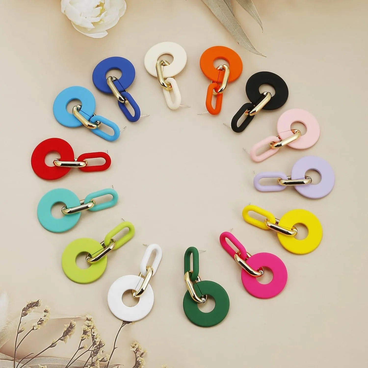 Acrylic Rectangle Earrings, Fashion Acrylic Square/Oval/Hoop Statement Drop Earrings for Women