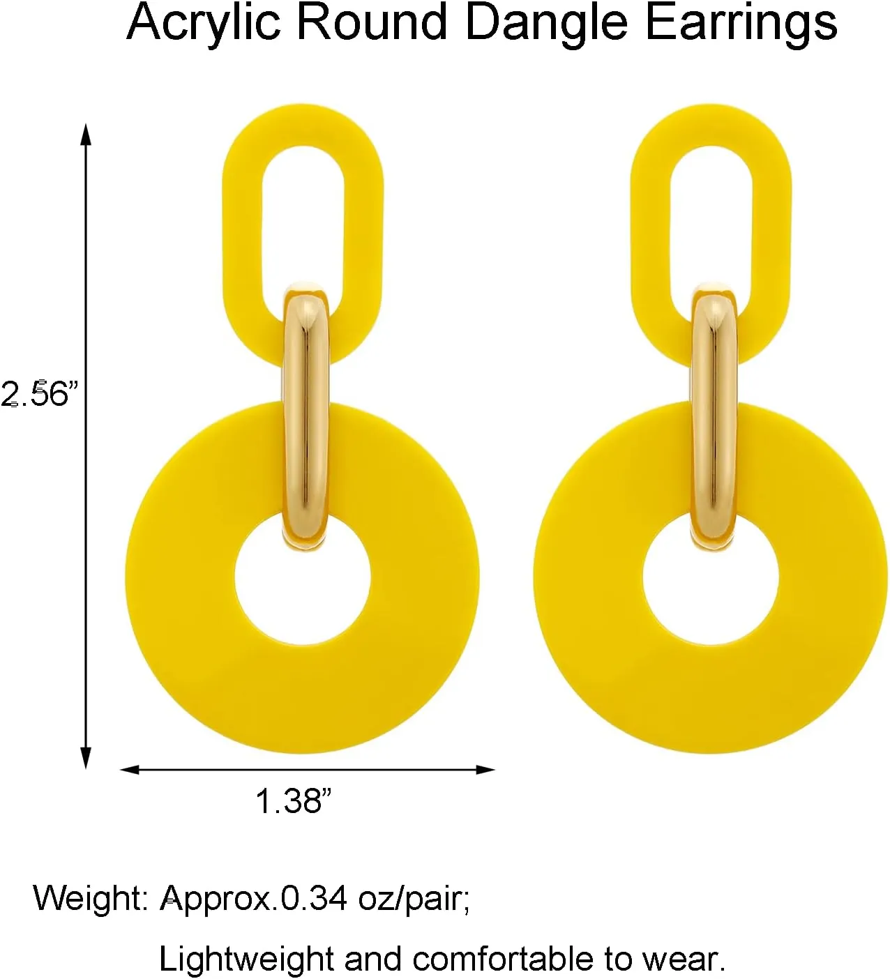 Acrylic Rectangle Earrings, Fashion Acrylic Square/Oval/Hoop Statement Drop Earrings for Women