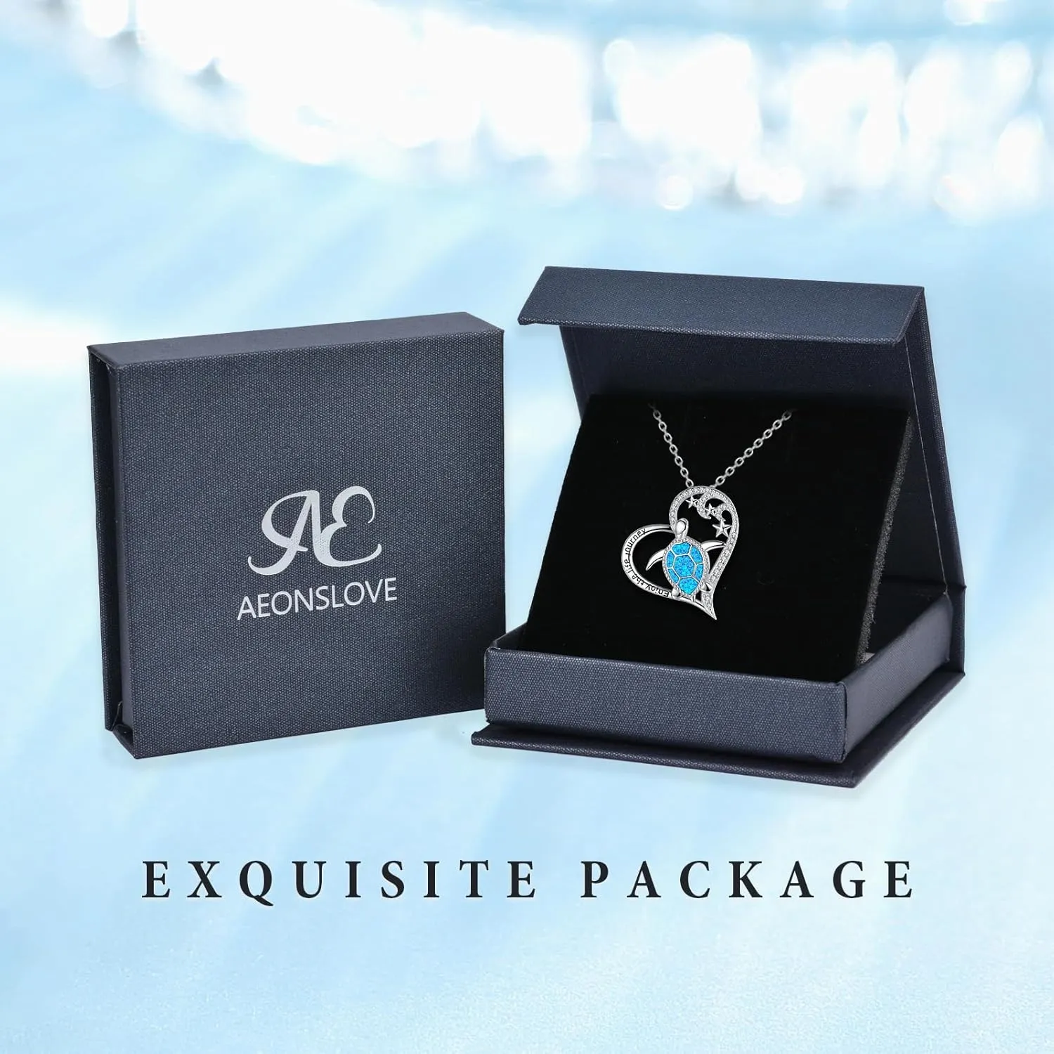 AEONSLOVE 925 Sterling Silver Turtle/Seashell/Crab/Starfish/Whale/Seahorse/Dolphin/Octopus Necklace Ocean Jewelry Gifts for Women Ocean Lover