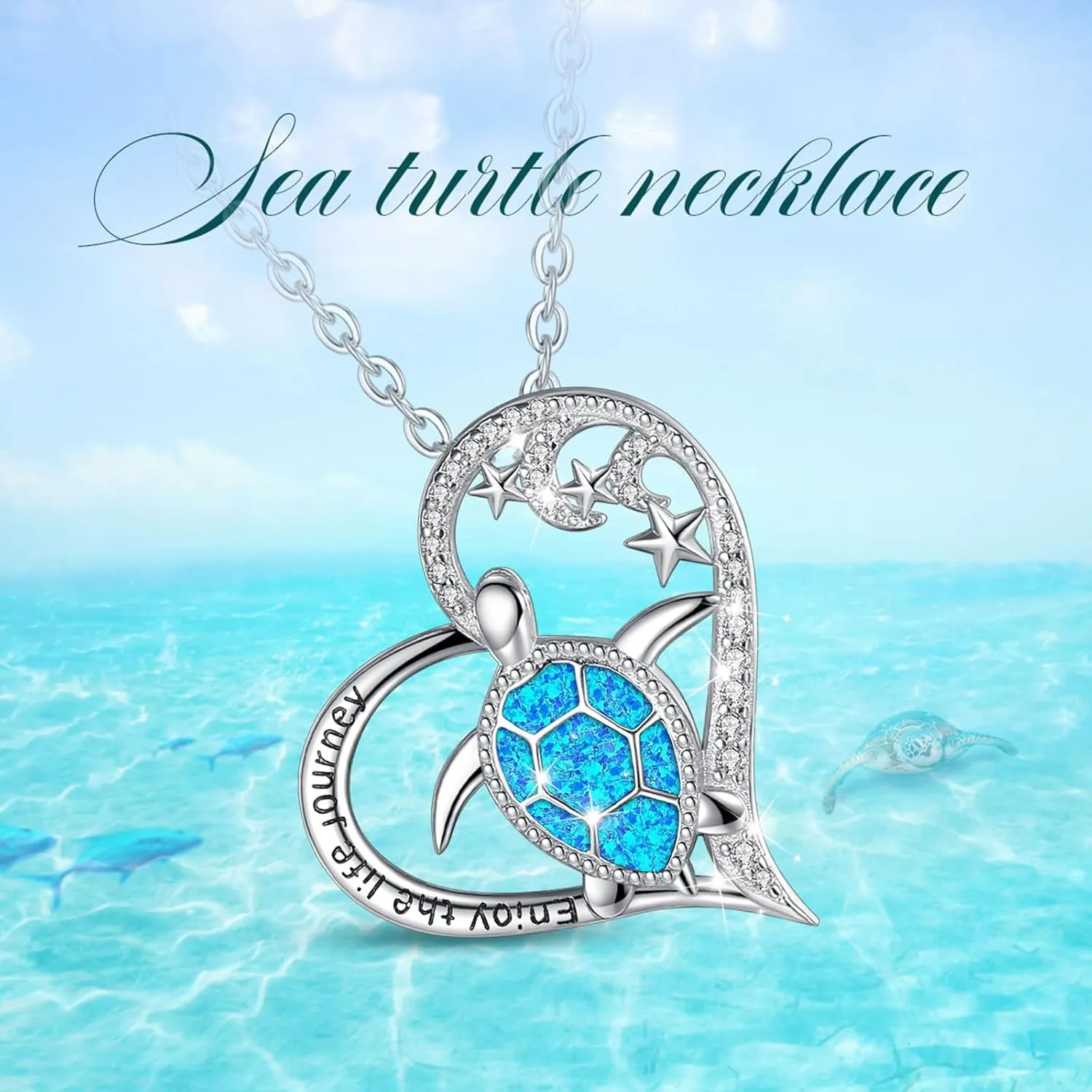 AEONSLOVE 925 Sterling Silver Turtle/Seashell/Crab/Starfish/Whale/Seahorse/Dolphin/Octopus Necklace Ocean Jewelry Gifts for Women Ocean Lover