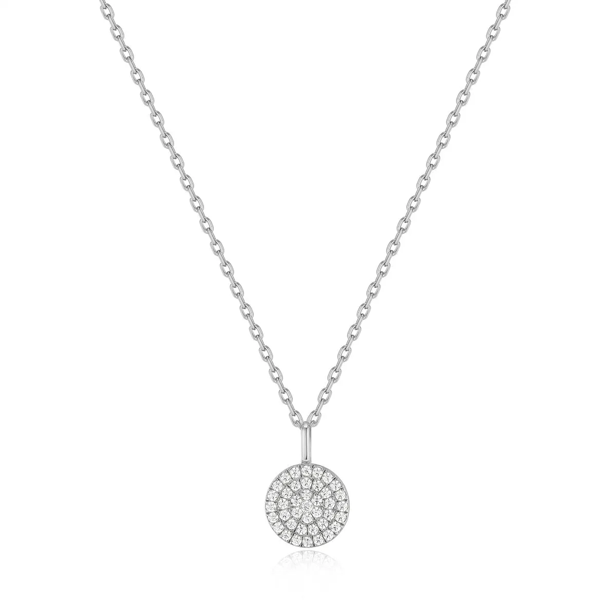 Ania Haie Silver Glam Disc Pendant Necklace - Gift Boxed