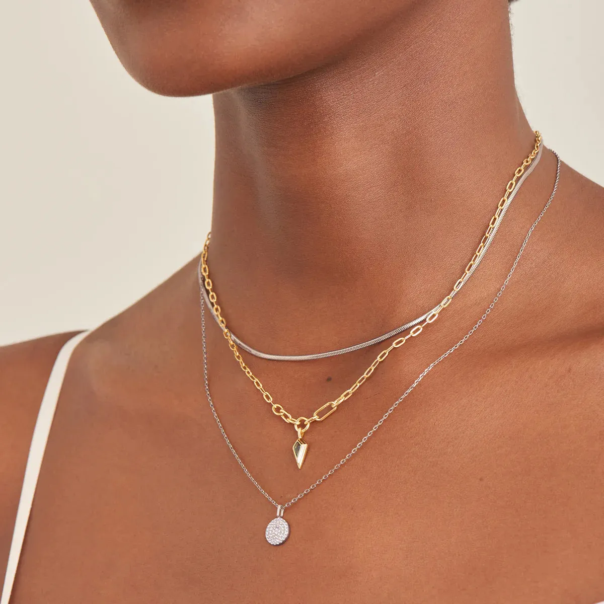 Ania Haie Silver Glam Disc Pendant Necklace