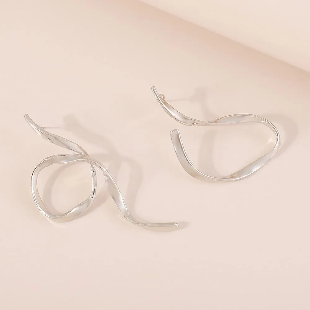 Anomaly Geometric Stud Earrings Linear Drop Dangle Earring Alloy Long Circle Bar Earrings Geometric Jewelry for Women