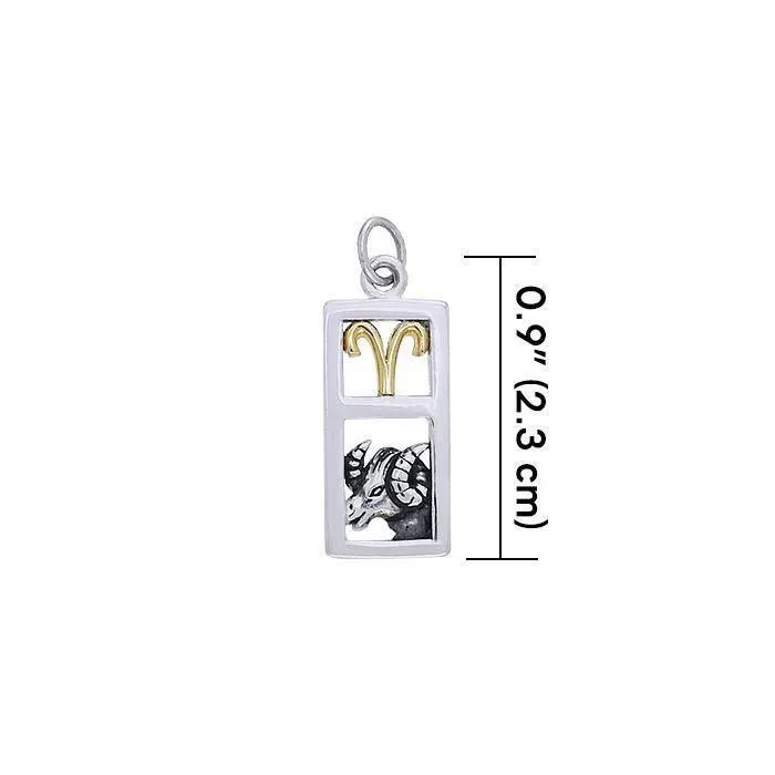 Aries Silver and 14k Gold accent Charm MCM295