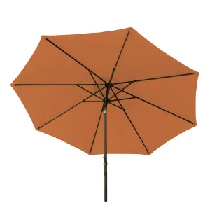 Bliss Outdoors UMB-201TC Patio Umbrella w/ Aluminum Pole & Push Button Tilt | 9-Foot Canopy | Color Fade & Water Resistant | 1.5-in. Pole Diameter (Terracotta)