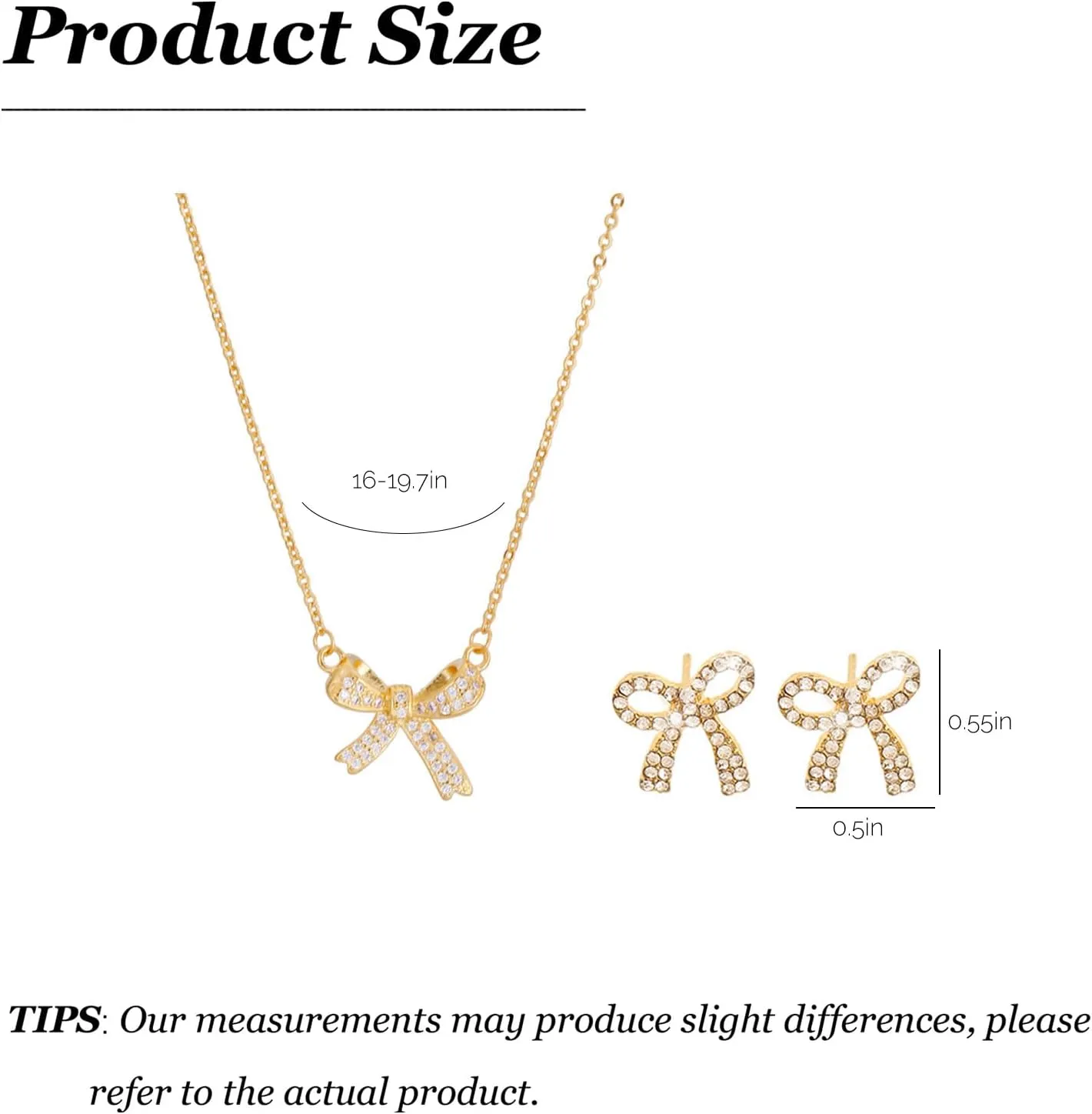 Bow Necklace Earrings Bracelet Set Bow Jewelry Set for Women Bowknot Pendant Chain Necklace Ribbon Stud Earrings Coquette Stuff Accessories Christmas Gifts