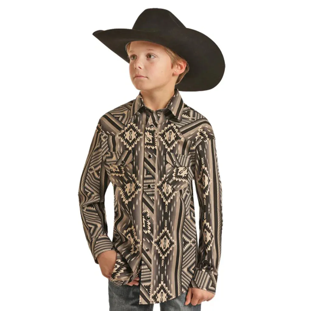 Boy's Aztec Print by Rock & Roll ~ Black