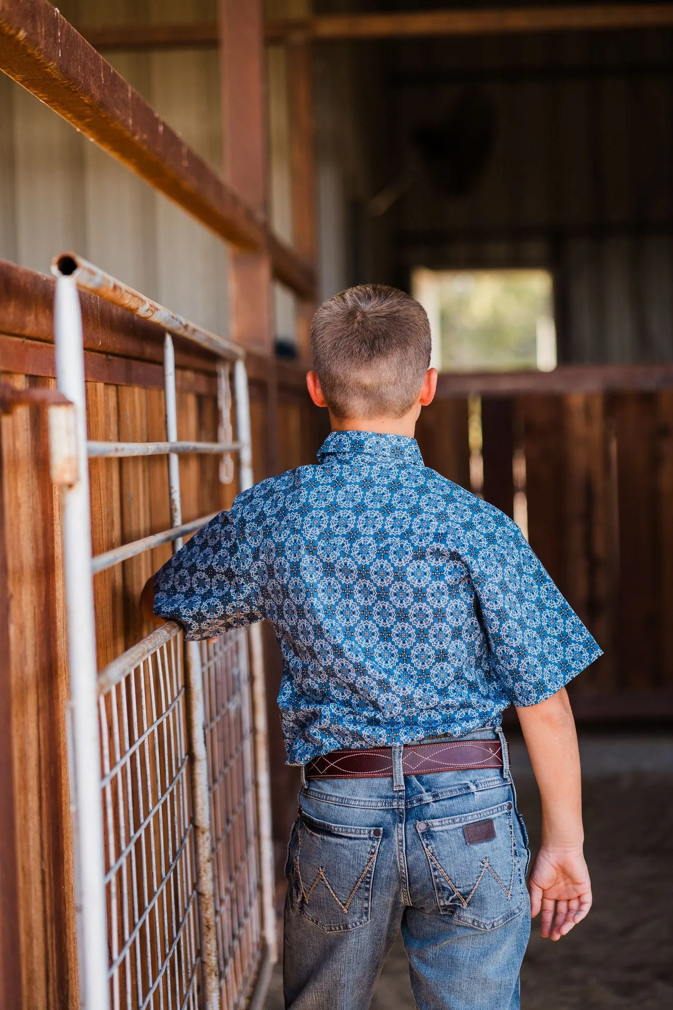 Boy's Medallion Print ~ Blue