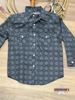 Boy's Medallion Print ~ Teal