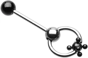 Colorline PVD Studded Ball Slave Barbell Ring