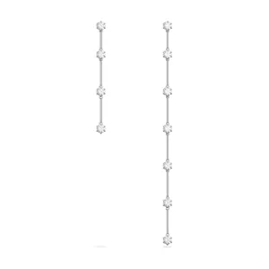 Constella Drop Asymmetric Design White Rhodium Plated Earrings 5641681