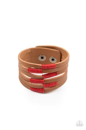 Country Colors - Red Bracelet - Paparazzi Accessories