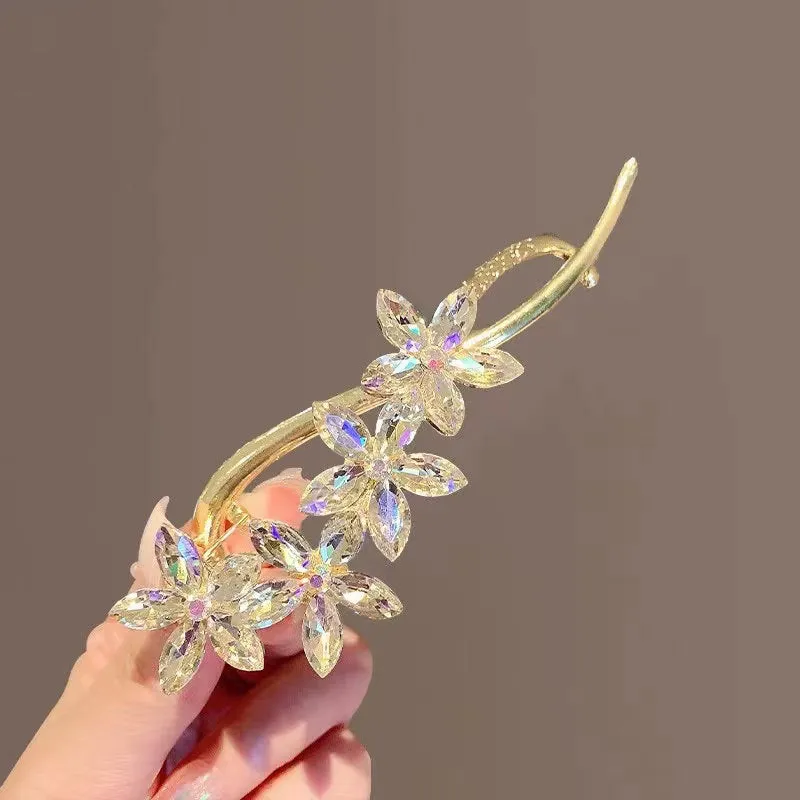 Crystal Flower Twister Hairpin
