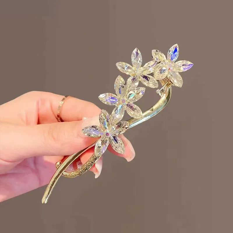 Crystal Flower Twister Hairpin