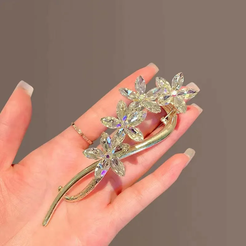 Crystal Flower Twister Hairpin