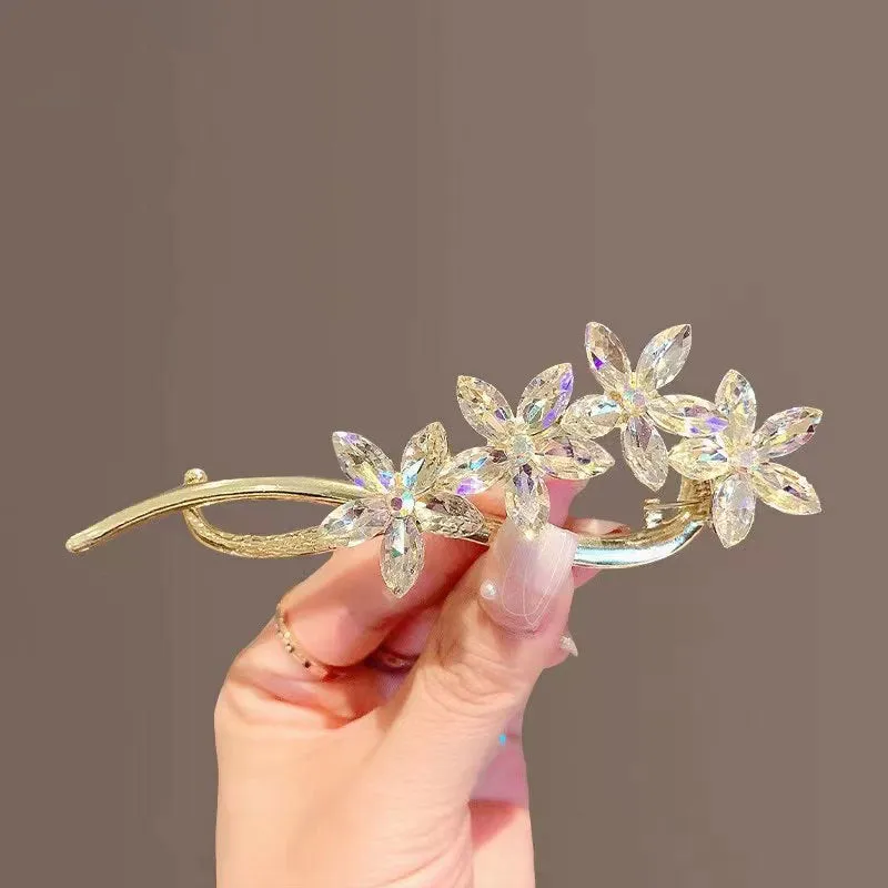Crystal Flower Twister Hairpin
