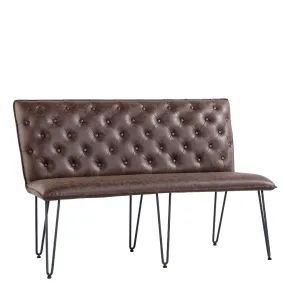 Darwen Studded Back Bench - Brown
