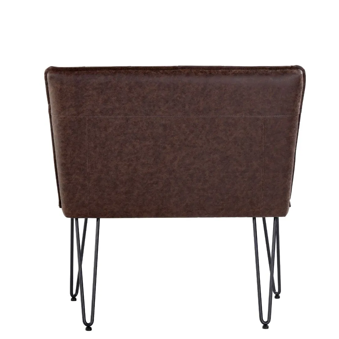 Darwen Studded Back Bench Set Brown
