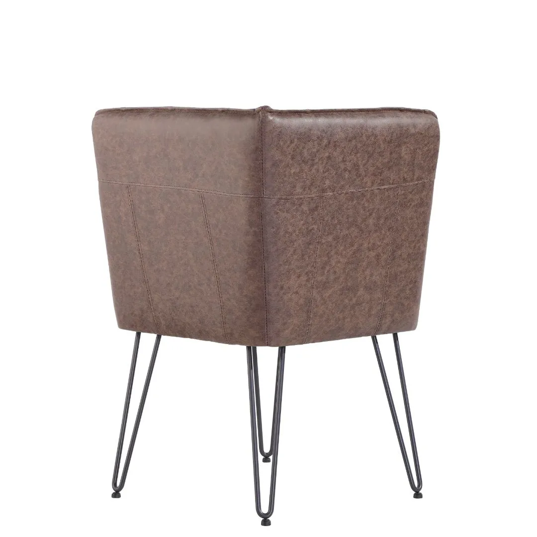 Darwen Studded Back Bench Set Brown