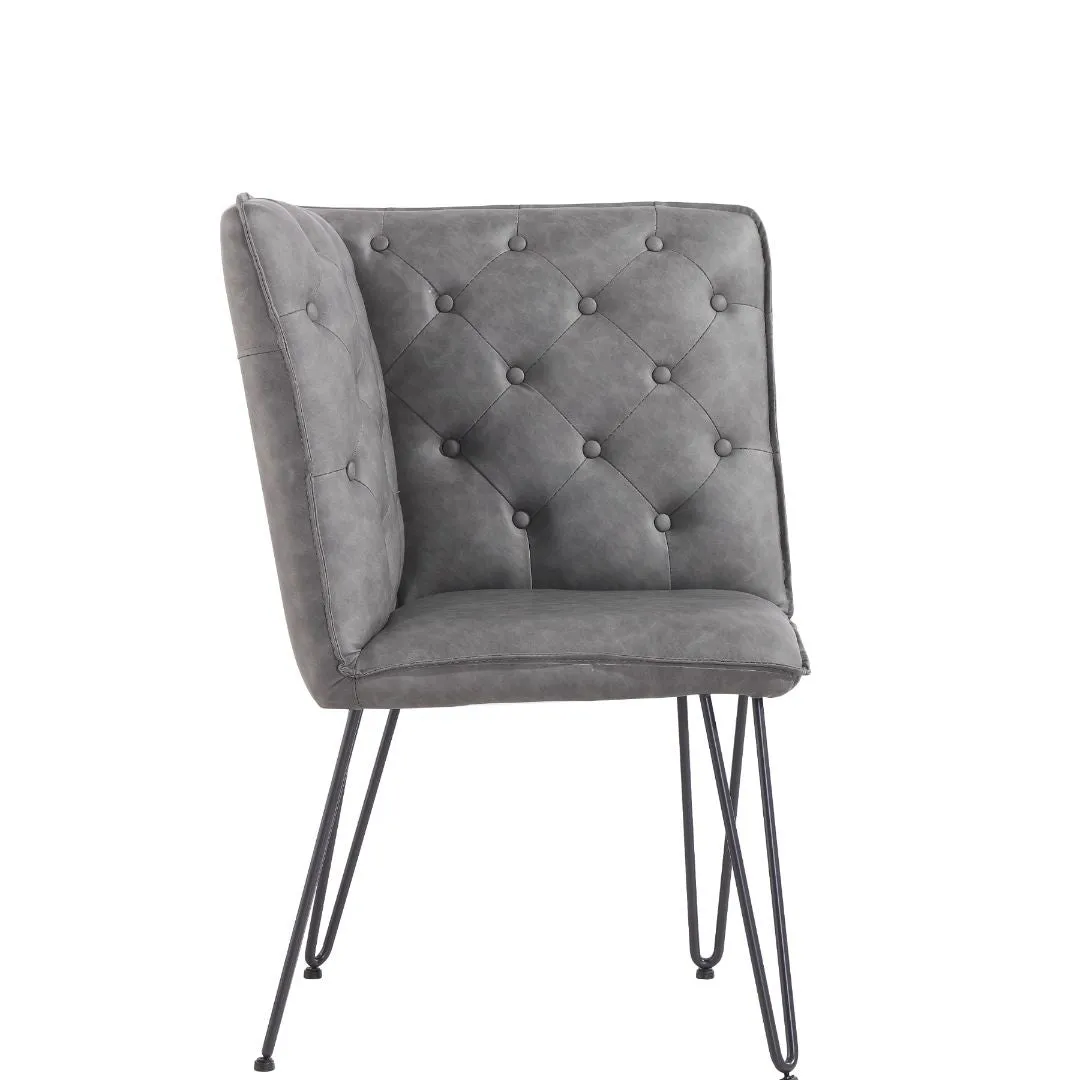 Darwen Studded Back Bench Set Grey