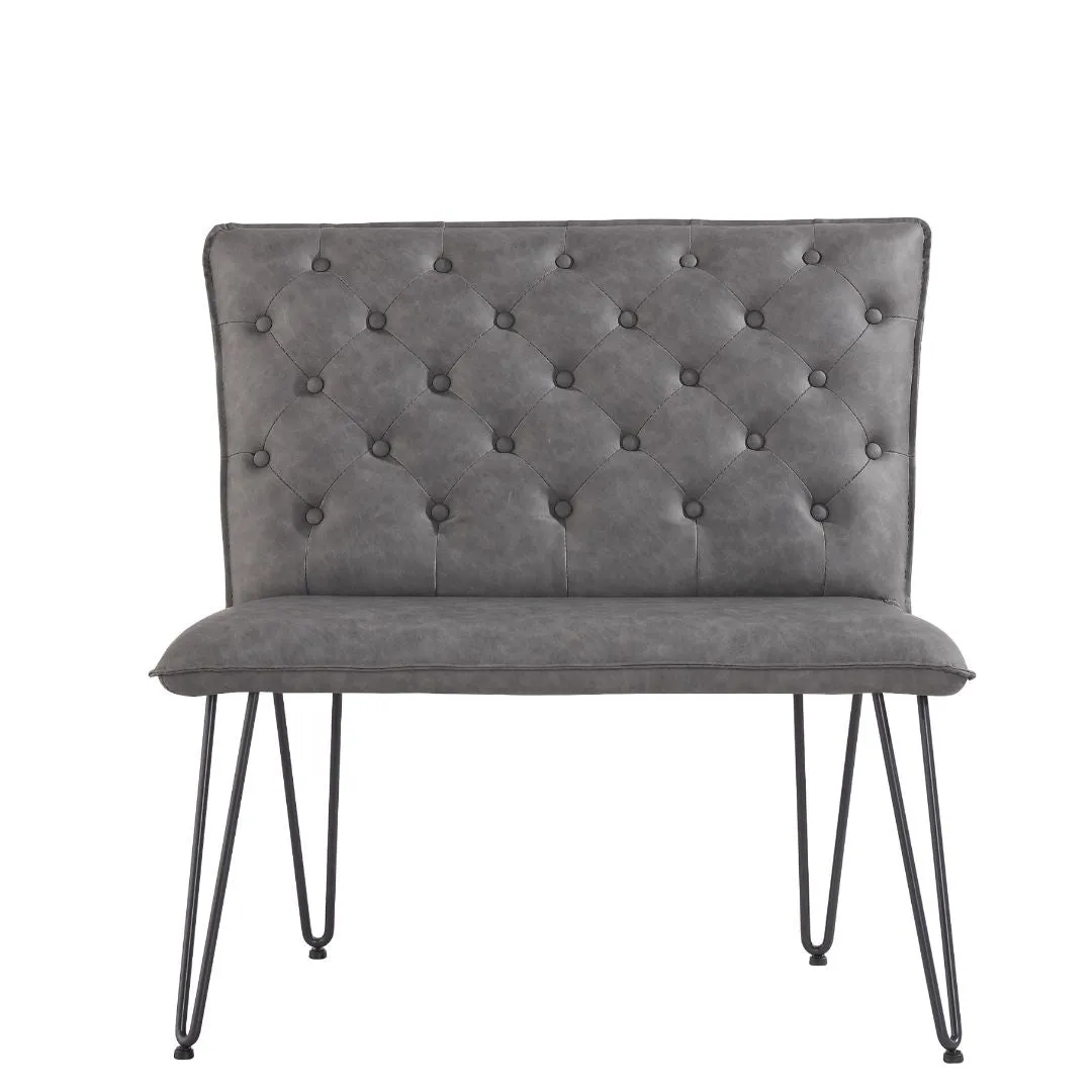 Darwen Studded Back Bench Set Grey