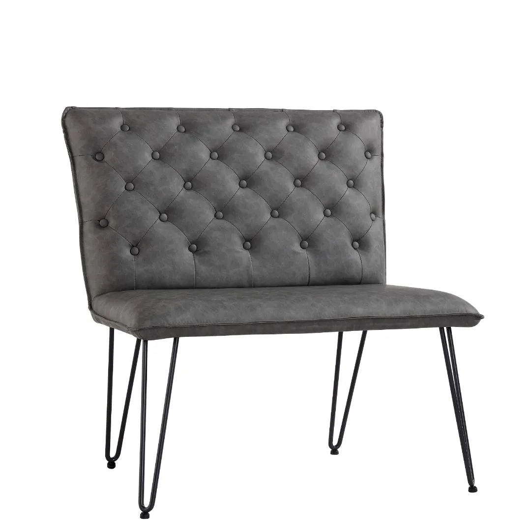 Darwen Studded Back Bench Set Grey