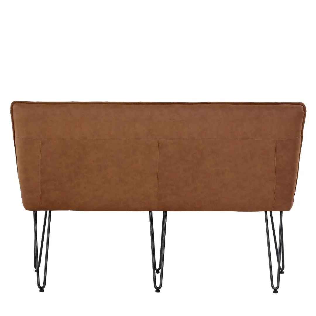Darwen Studded Back Bench Set Tan Brown