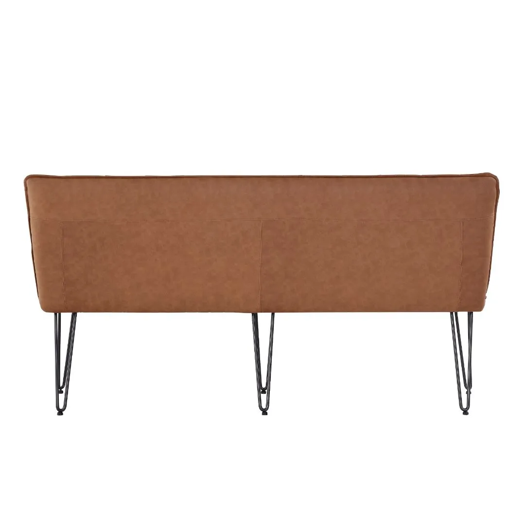 Darwen Studded Back Bench Set Tan Brown