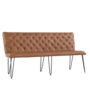 Darwen Studded Back Bench - Tan