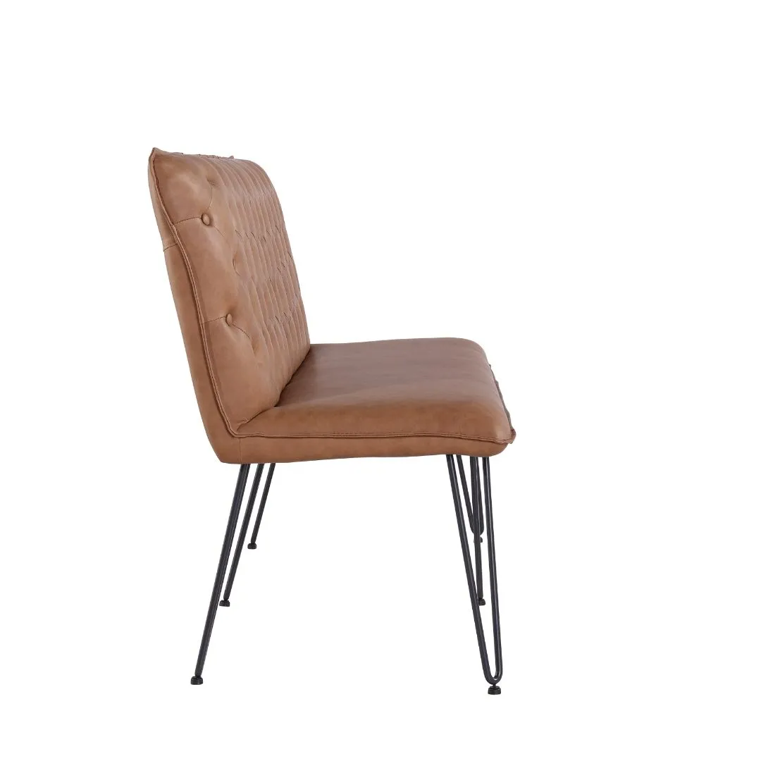 Darwen Studded Back Bench - Tan