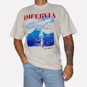 DIFERVIA SAILBOAT, CREAM T-SHIRT