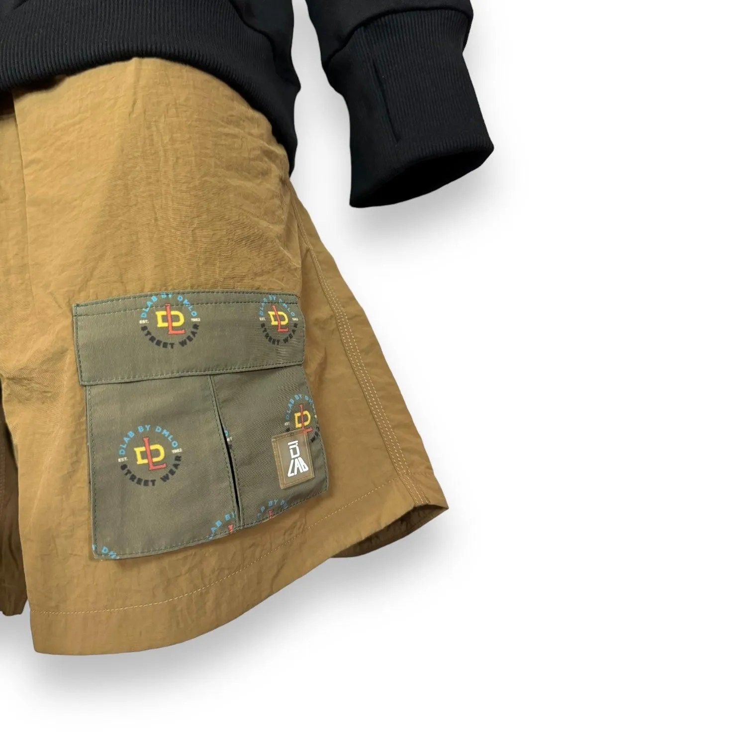 DLAB Hybrid Shorts Brown with Dark Green Sublimated Pocket