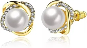 Double Pearl Studded Earrings