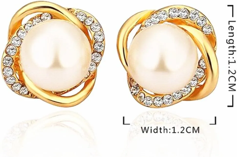 Double Pearl Studded Earrings