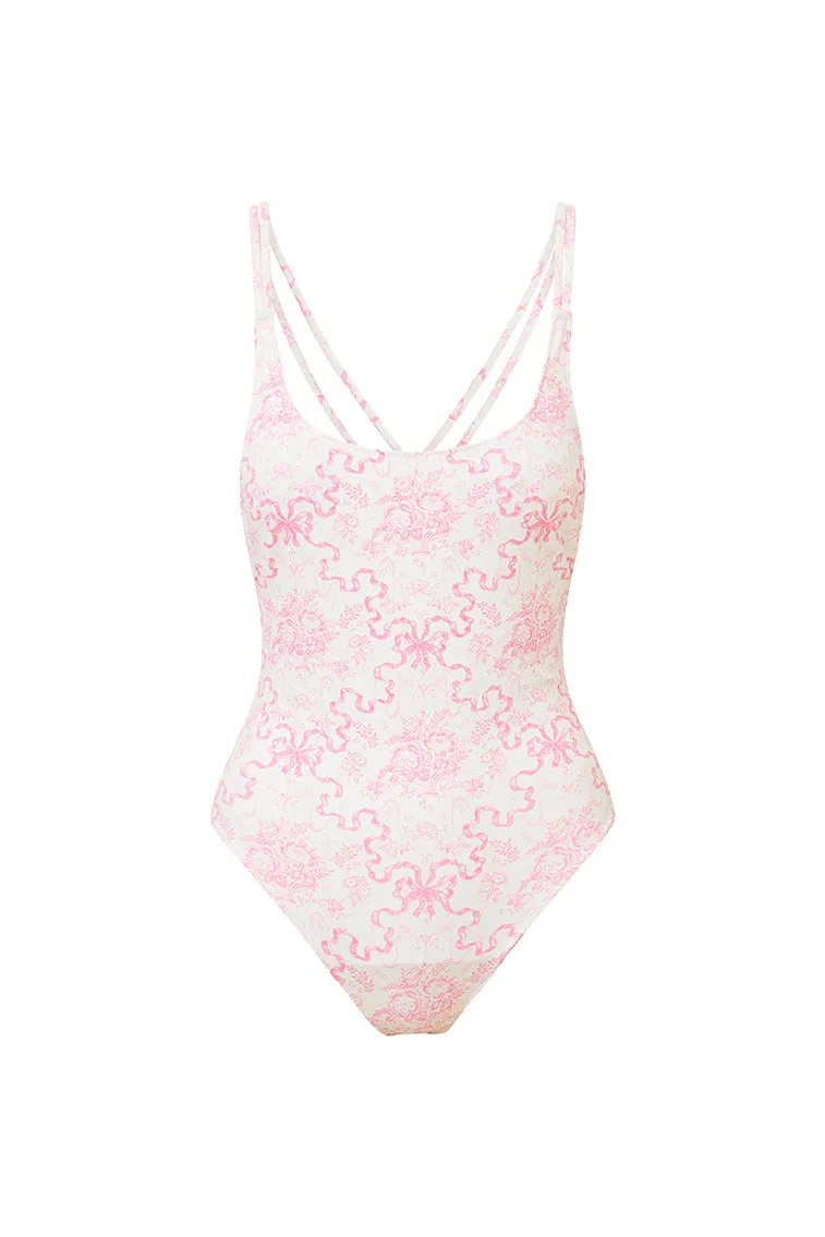 Dusk Bow Print One Piece Swimsuit
