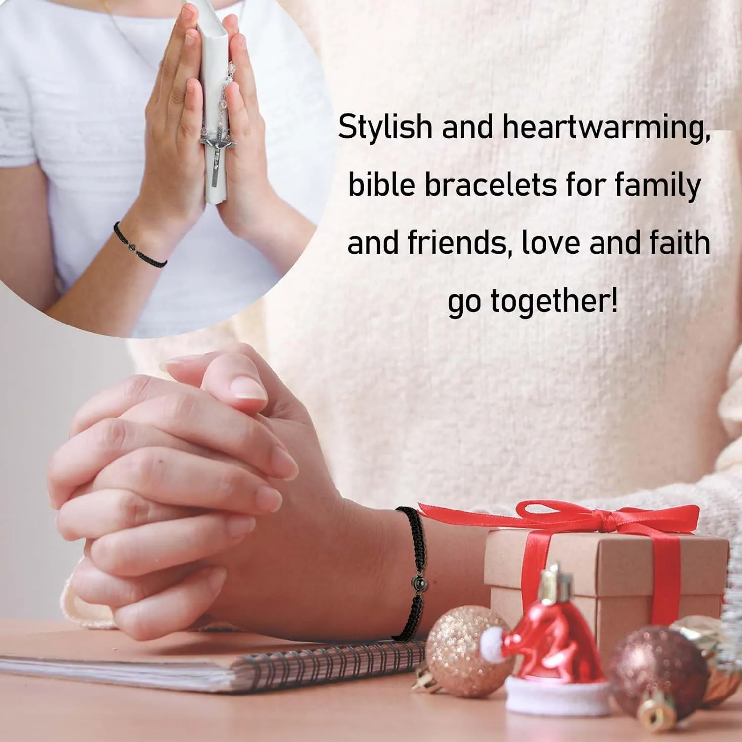 Easter Basket Stuffers Gifts for Adult Women Men, Christian Bible Verse Bracelet Scripture Inspirational Quote Religious Gift Easter Stuff