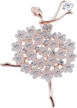 Elegant Ladies Brooch,1 pcs Party Special Brooch Elegant Ballerina Dancing Girl Diamond-studded Brooch SuperiorQuality and Creative Practical design