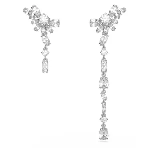 Gema Drop Asymmetric Design Flower White Rhodium Plated Earrings 5644680